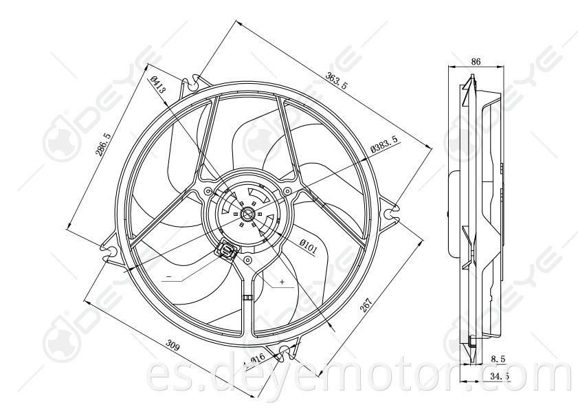 1250.F8 1253.C8 450W motor del ventilador del radiador 12v para PEUGEOT 406 PEUGEOT 607 CITROEN XSARA CITROEN C1